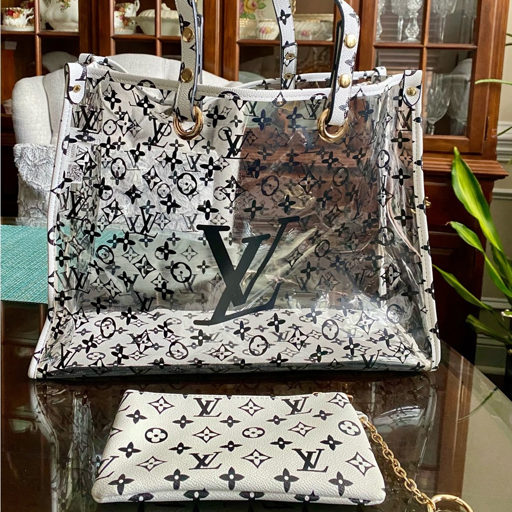 LV transparent tote.